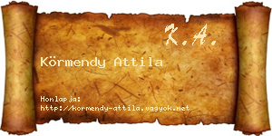 Körmendy Attila névjegykártya